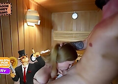 Risky public bathhouse fuck with a stranger almost got us busted