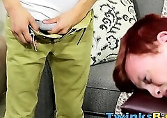 Twinkie moans in pain as his ass is stretched by huge cock