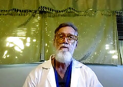 Furry doctor gives hairy patient a thorough check-up