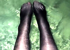 Horny brunette amateur with foot fetish sucks guys toe