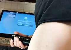 Jerking off my schlong and cumming after using my pump