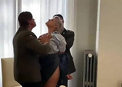 Blondie Whore Takes Two Cocks