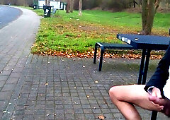 German daddy wanking outdoor 2