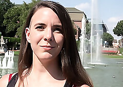 GERMAN SCOUT - REAL ANAL ORGASM OUTDOOR SEX FOR MINI TITS BABE MINA AT STREET CASTING