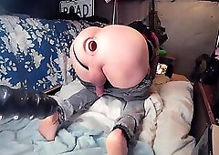 Sissy Butt Girl Tiffany Ciskiss Fucks Firm Little Round Ass On Big Fat Dildo