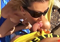 Outdoors Beach Masturbation Blowjob Wank And A Big Cumshot Blonde Shemale Slut