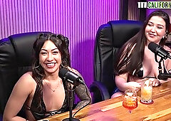 Latina Brunette Duo Kiss Passionately