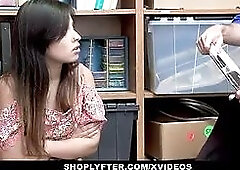 Shoplyfter - employee (Jasmine Gomez) gets caught exchanging prices and xxx bribed