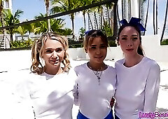 Catching and fucking the sexy volleyball team