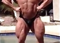 Big Ramy Sexy Posing in pool