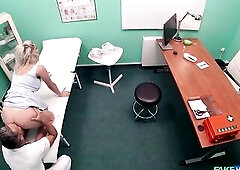 British golden-haired bang in Prague hospital - Fake Hospital