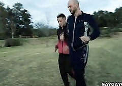 A big dildo and Cliff's very own prick for Des juicy ass