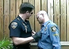 Depraved Policemen Enjoy Blowjob Outdoor