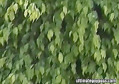 Sex hungry chaps outdoor sucking and fucking