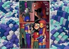 starfire x robbin horny fucking and cumshot