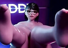 Voluptuous 3D babe makes gloryhole cocks burst with pleasure