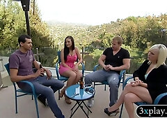 Sexy Women Having A Photoshoot With Hot Men Outdoors