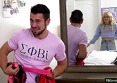 Im not wearing any panties so you wanna see my shemale cock?