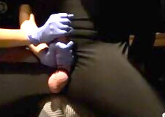 Femdom Milking Hard Cock with Oil and Gloves - Trailer