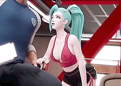 Animated fantasy with two professors and a girl student getting it on