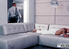 A gentle prostate massage turned to a full gay knocking off!