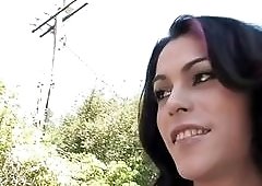 Two kinky shemales have anal sex and facialize each other