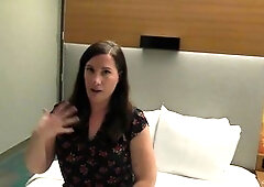 Wife's awkward interview before she tries her first big black cock