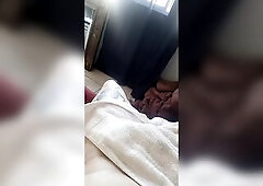 U can watch my beauty penis move under the towel palpitating and hard for u