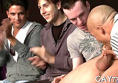 Watch this guy's gullet get stretched wide by Schlong's hard cock