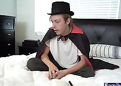 Stepdaddy fools magician stepson by getting butt naked