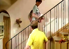 Two horny babes fucks with a hard cock