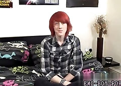 Redhead teen jerking off