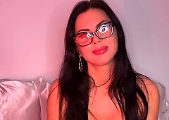 Handjob, girl with glasses