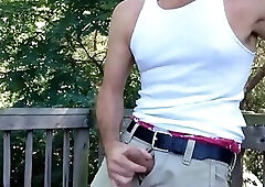 Pounding my pecker on the public pier - verbal, cumshot