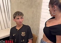 I have sex with my slutty stepmom so she doesn't tell my step dad she caught me watching porn at