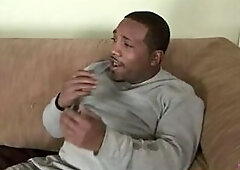 This black blond merely stops deepthroating his BBC when her taut snatch desires some attention
