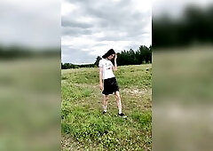 Cute Femboy Flashes Butt In Public Park