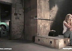 Flexible blonde beauty fucking machines