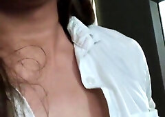 Horny Sissy Trap Trying To Orgasm On Hotel Staircase P1