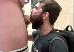 Sucking a fan at the airport