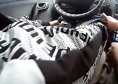 Floozy jerks off my jock in the car until I cum
