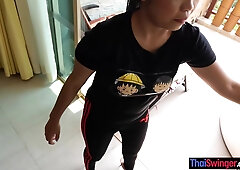 Tiny Asian teen 18+ amateur date turns into a blowjob and a fuck from behind