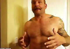 Colby Jansen Showing Off His Dildo Collection