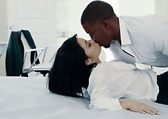 Smoking hot brunet babe Rina Ellis is making love with black lover