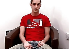 British man proudly presents his fat dick and strokes it