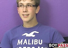 Jockstrap glasses twink Tommie Reed hot solo masturbation