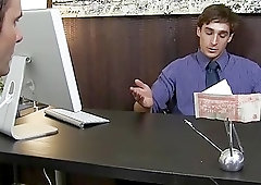 Gay businessman dominates his partner and enjoys bare feet worshiping