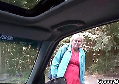 Blonde grandma scene with voluptuous fem from Granny Bet