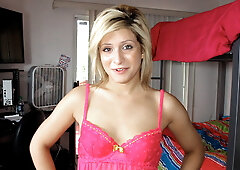 Cute blonde Caprice wants to blow my dick