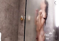 Taking a shower with a trans cutie